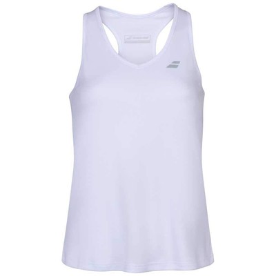 Babolat Women's Play Cap Sleeve Tennis Tank Top, White/White (US Size Small)