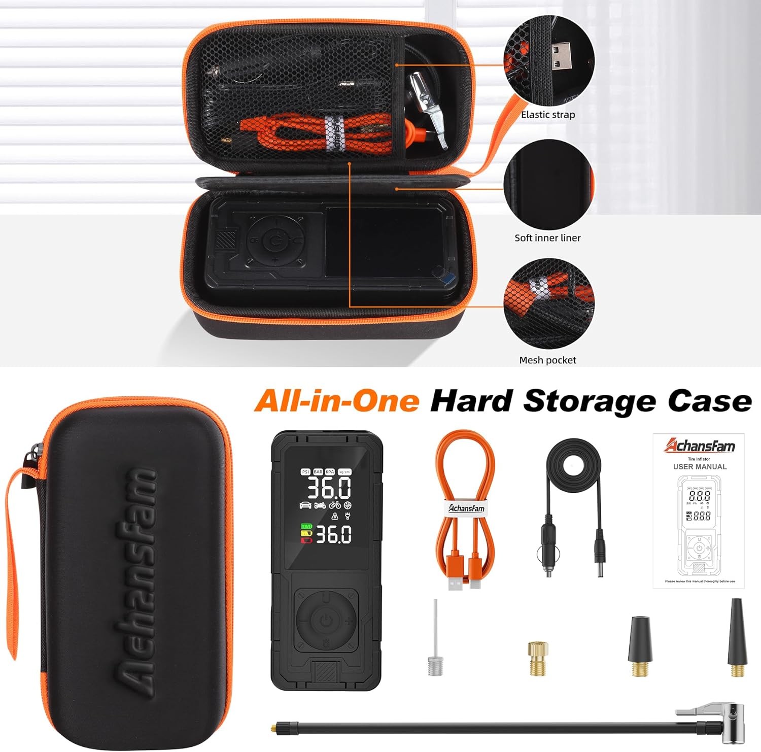 P10 Inflator Portable Air Compressor, 48s Ultra Fast Inflation, Black 