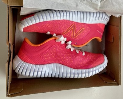 New Balance Girls Sneakers, Lace up,  Neon Pink Orange & White, Size 10.5, NEW