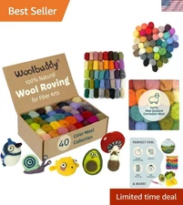 Creative Wool Roving Set - 40 Soft Corriedale Colors for Detailed Felting Art