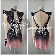Figure Skating Dress Women's / Girls' Ice Skating Dress black dyeing pink