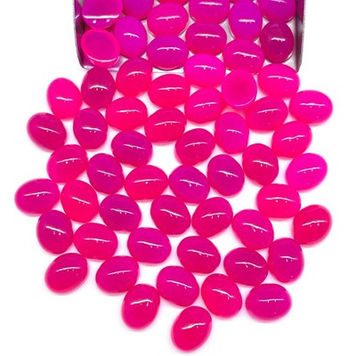 1 einzelner Natural rosa Chalcedony Chalcedon ca. 8 x 10 mm Oval Cabochon C 8