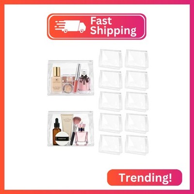 Ohuimrt 12 PCS Mini Clear Makeup Bags Bulk, 7.9'' x 5.9''x 2'' Small Clear Plastic 
