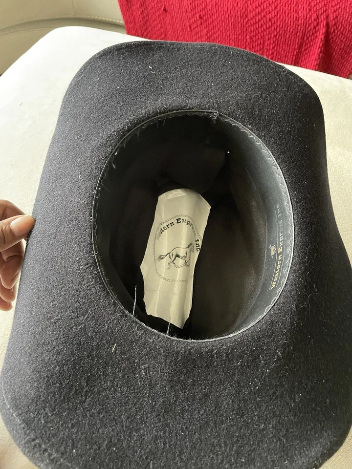 Sombrero de Vaquero Western Express Negro con Borde Dorado Talla 7/8 Foto 3 de 4