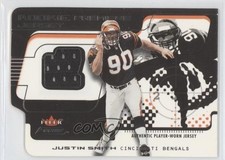 2001 Fleer Focus Rookie Premiere Jerseys Justin Smith #RPJS RC 0v1