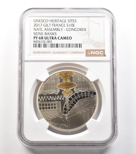 2017 France 10 Euro Silver Gilt Natl Assembly Concorde PF68 UCAM NGC *5304