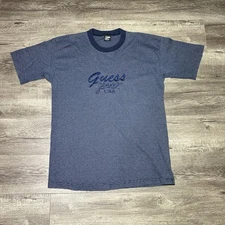 Vintage Guess Jeans Embroidered Tee  Shirt Made In USA (Check Description)