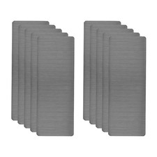 10pcs Metal Business Card 3x1.2x0.02" Brushed Laser Engrave Adhesive Black