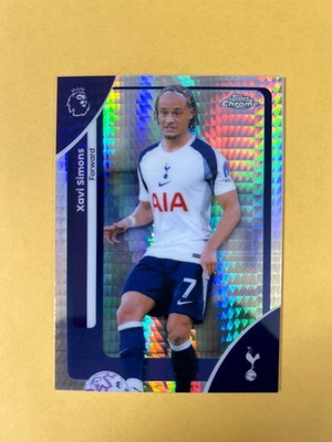 Xavi Simons 2025-26 Topps Chrome Premier League  Prism Refractor #175 Tottenham