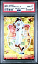 [LOW POP] [PSA 10] 2024 Select Certified Gold Prizm /10 Marvin Harrison Jr RC