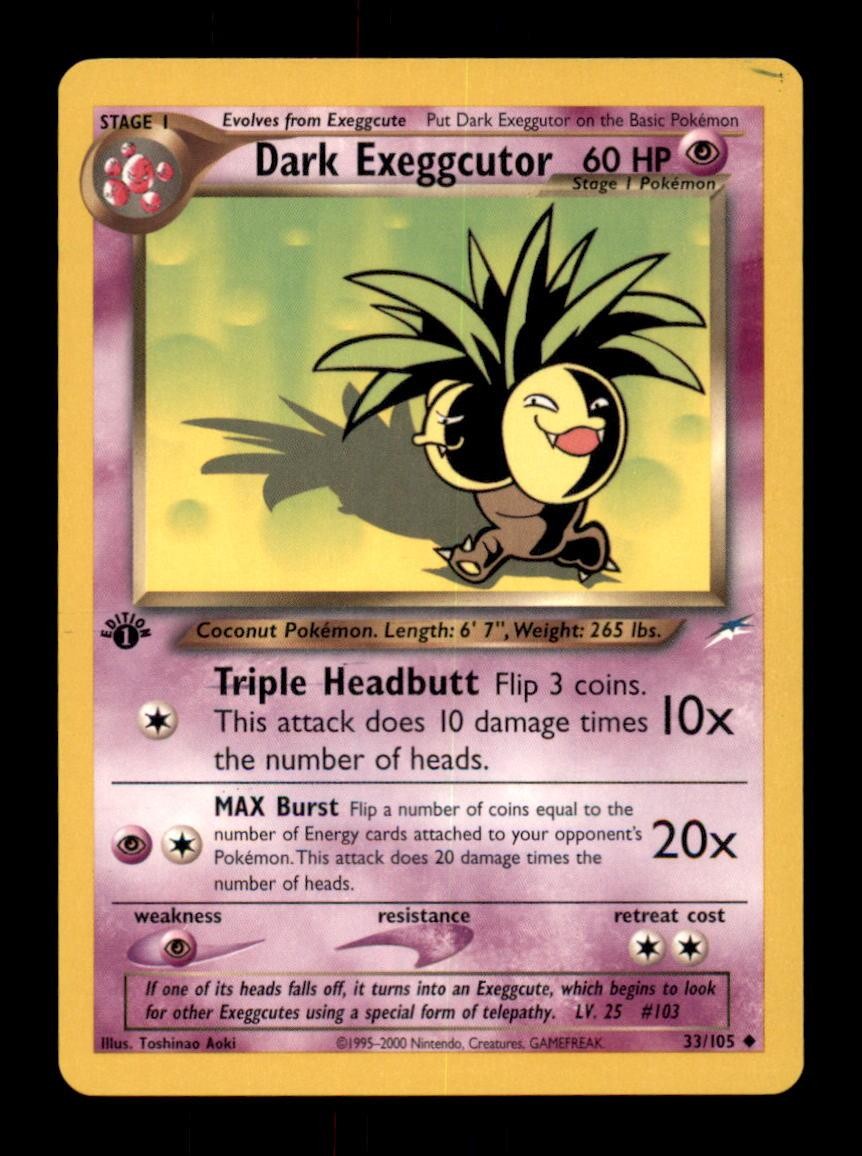 Dark Exeggutor 33/105 Neo Destiny Pokemon 1st Edition LP