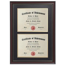 ELSKER HOME 8.5x11 with Mat Double Diploma Frame, Matte Black Golden Rim
