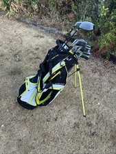 Mens Golf Clubs Ideal Starter Set By Dunlop Woods Irons Putter & A Stand Bag RH