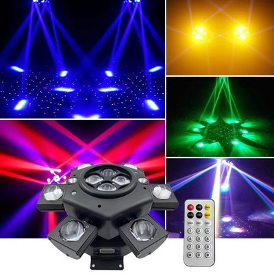 US 150W 6 Arms Stage Light LED Moving Head Beam Light Laser DJ Disco Club Stage