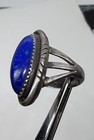 VNT Old Pawn Native American Sterling High Grade Blue Lapis Ring Size 6 Signed — photo 3