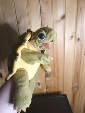 Folkmanis Standing Tortoise Puppet Plush Green Brown Yellow Stuffed Animal 