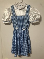 Girls Wizard of Oz Dress, Size Medium, Blue White, 100 Polyester