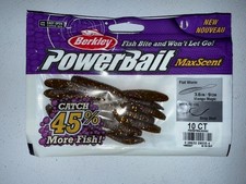 10 packages: Berkley Powerbait MaxScent Flat Worm 3.6in Mango Magic