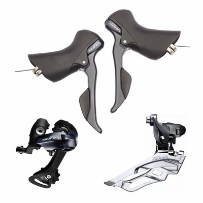 Shimano Sora 3x9 fach Gruppe. STI Drop Bar Schalthebel Umwerfer und Schaltwerk