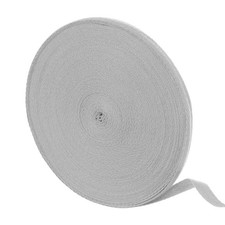 50 Yards Cotton Twill Tape, 3/8 in Herringbone Webbing Ribbon Gray White