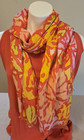 Nine West Scarf Floral Abstract Viscose Orange Pink Long 28x71