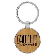 Enthoozies Faith It Till You Make It Religious Laser Engraved Leatherette