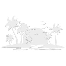 Set Di Adesivi Spiaggia Sole Mare 102,5x56cm Auto Carrello Camper KX102 Bianco