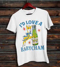 Retro 80s Christmas Party T-Shirt S M L XL I'd Rather Have A Babycham Party Top