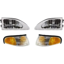 Headlight Kit For 1994-1998 Ford Mustang Left and Right With Corner Lights
