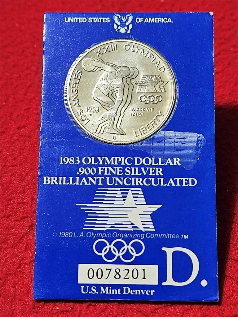コレクション 1983 Olympic Dollar 900 Fine Silver 1983 OLYMPIC