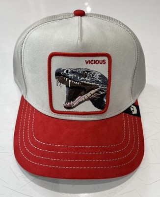 Goorin Bros Suede Snake Red/Off-White Trucker Hat - New With Tag