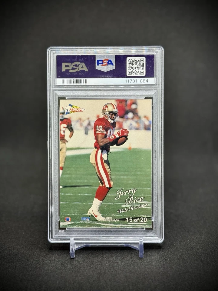 Jerry Rice 1993 NFL Pacific Silver Prism Insert PSA 9 como nuevo 49ers Foto 3 de 3