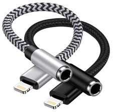 2Pack IPhone Headphone Adapter, Apple MFi Certified Lightning To 3.5mm Audio 8