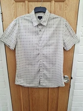 Paul Smith Jeans Men’s Elephant Pattern Short Sleeve Shirt Size Medium -Grey VGC