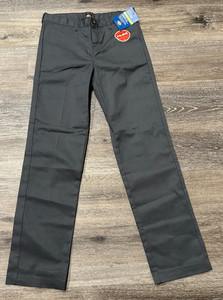 NWT Dickies Flex Boys Flat Front Slim Fit Straight Leg Charcoal Gray Pant Sz 18