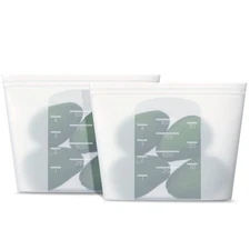 Reusable Silicone Food Storage Bag, for Microwave, Oven, Fridge, Freezer & Sous