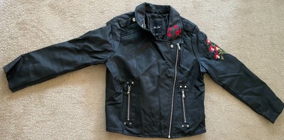 Me Jane Kunstlederjacke Kinder Alter 14 Mehrfarbig Blumen Bestickt