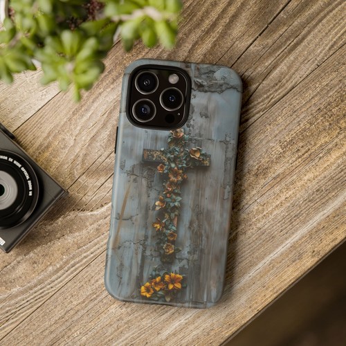 Cross Floral Vines Gray Phone Case for iPhone, Samsung Galaxy, Pixel - 第 8/240 張圖片