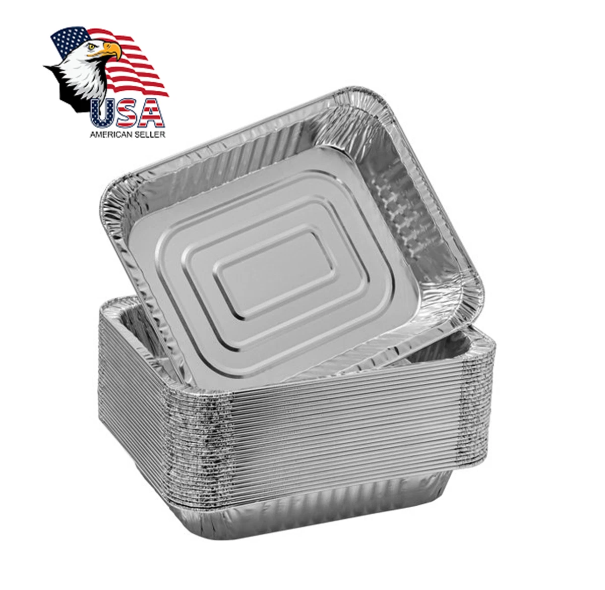 100pc Half-Size 9 x 13 Aluminum Pans Deep Steam Disposable Heavy Weight