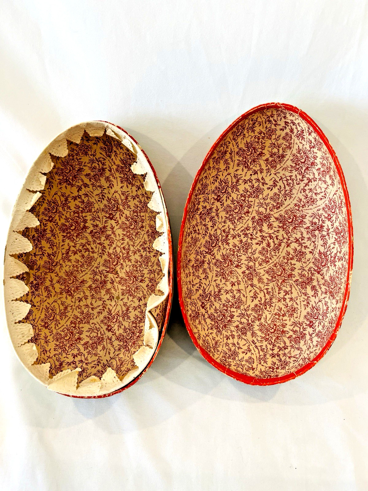 VTG German Easter Egg Container Paper Mache Duck Parents Chicks Stroller 7.5"