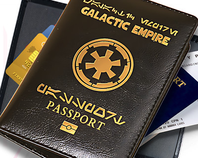 Star Wars Passport Holder Case Card ID Travel Accessory Leather GALACTIC  EMPIRE