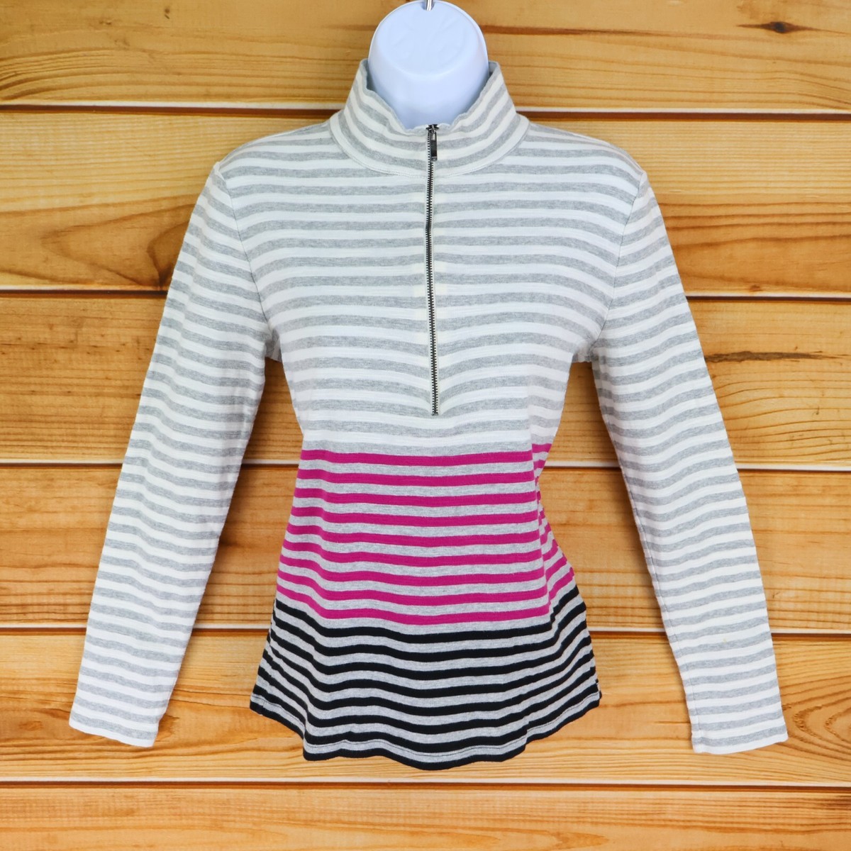 JONES NEWYORK SIGNATURES トップス Jones New York Signature Pullover 1/2 Zip Women M Multicolor