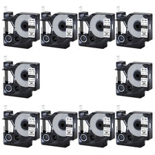 For DYMO Rhino 4200/5200 Heat-Shrink Tube 18055 Industry Label Tape 1/2"x5' 10PK