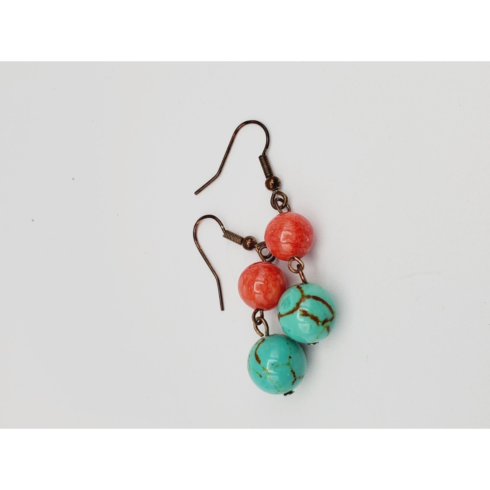 beaded dangle drop earrings 2" - image 1