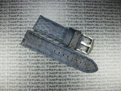 Nouveau Bracelet De Montre En Cuir De Serpent De 24Mm Pour PANERAI Bleu Marine P - Photo 1/4