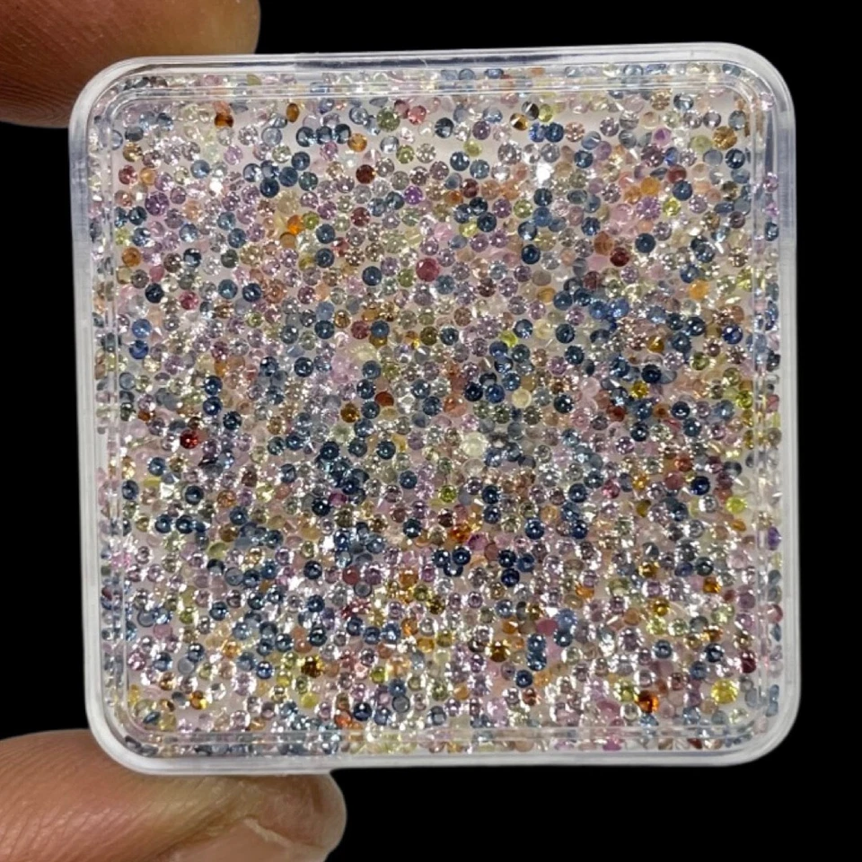 500 Stück Natürlich Multi Saphir 0.9mm-1mm Rund Diamantschliff Lose Edelsteine - Bild 1 von 4
