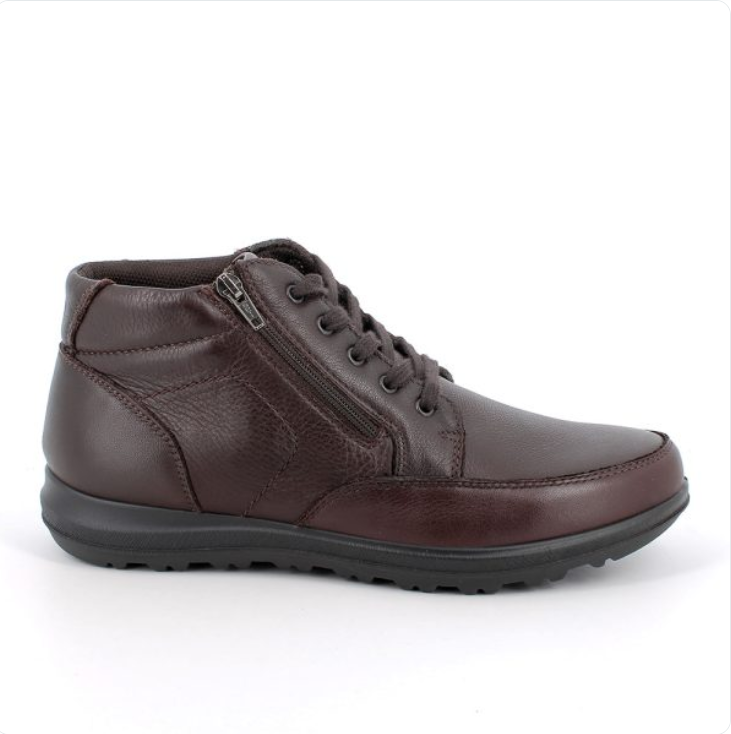 Enval Soft Scarpa Uomo Sneaker Lacci e Zip Nabuk Traforato 1230200 Blu