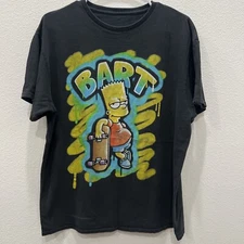 BART SIMPSON Y2K AIR BRUSHED STYLE SKATER TEE T-SHIRT CARTOON FUNKY EST SZ LG
