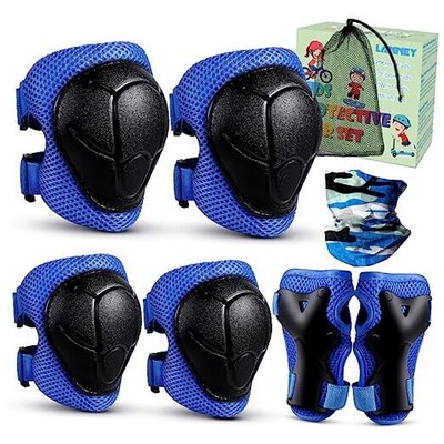  Kids Knee Pads and Elbow Pads Set, 3-13 Years Small (3-8 years) Blue / Black