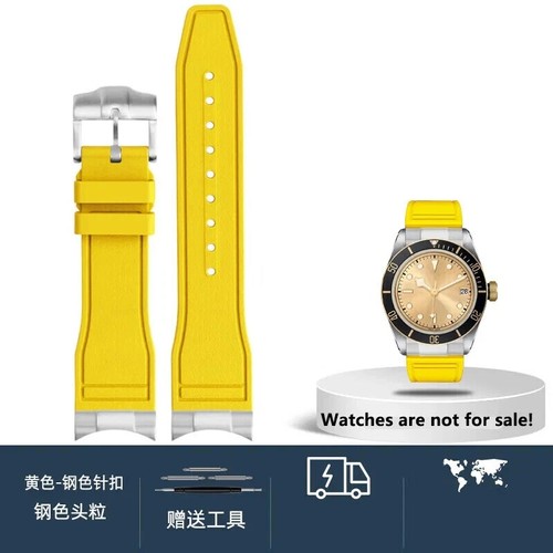 Correa de reloj de goma flúor para Tudor Black Bay M79230R M79363N 20 21 22 mm correa FKM - Imagen 48 de 48
